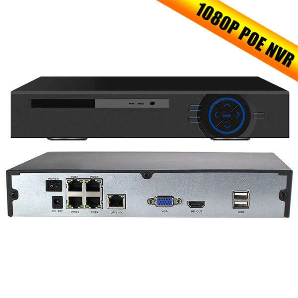 Customized 4CH 2MP Wired IP Surveillance Camera System with 1080P Resolution IP66 Waterproof and 30m IR Distance