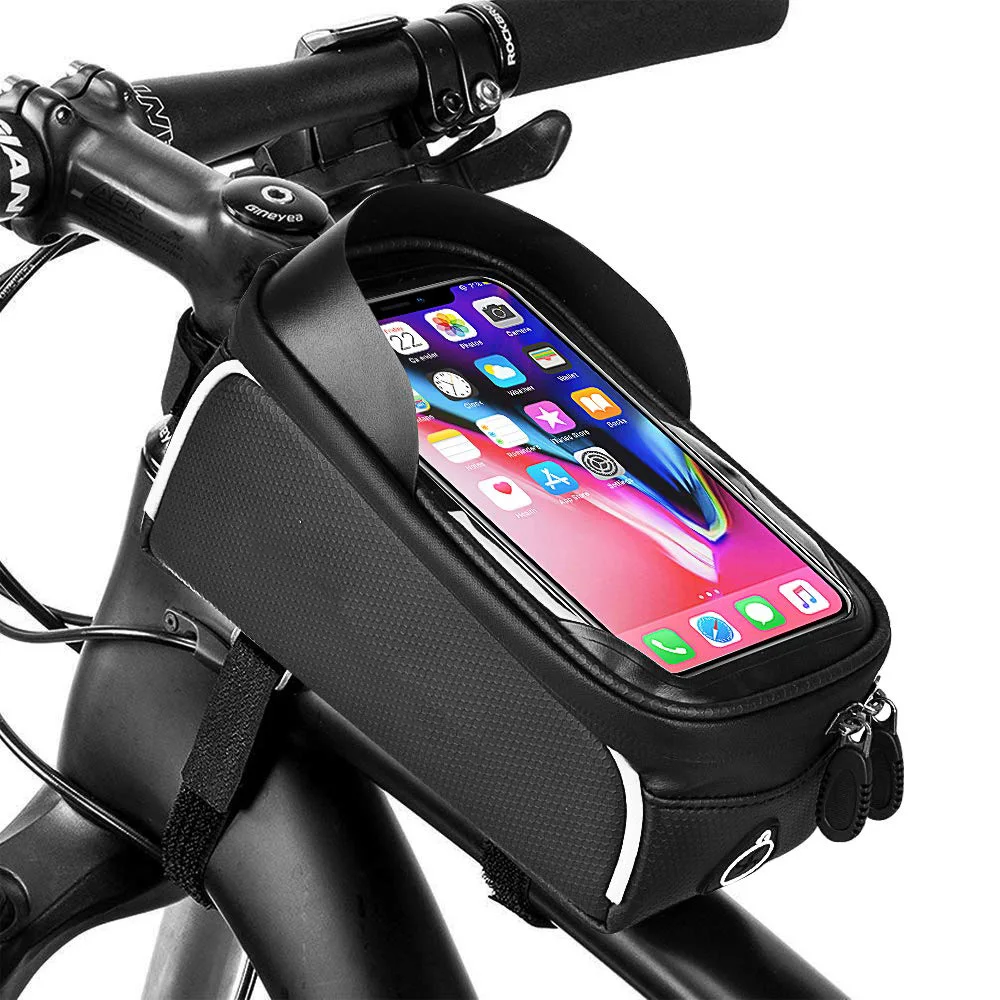 rockbros bike bag waterproof top tube phone bag front frame mountain