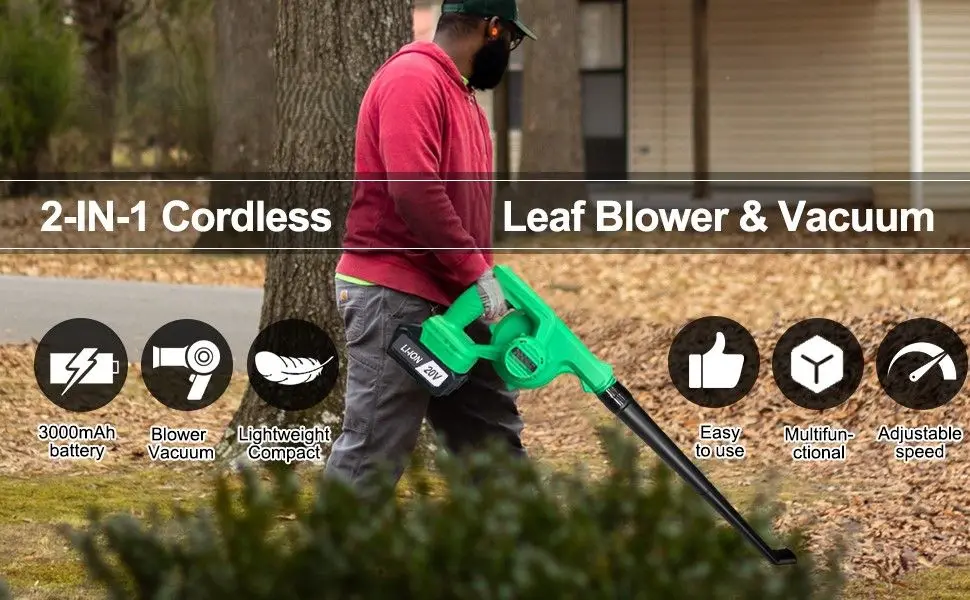 Soffiatore a batteria da 20 V, soffiatore per foglie, potente soffiatore elettrico per la pulizia