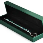Leather Jewelry SKQ OEM Custom LOGO Green Square Luxury Ring Bangle Display Small High End PU Leather Jewelry Box Set