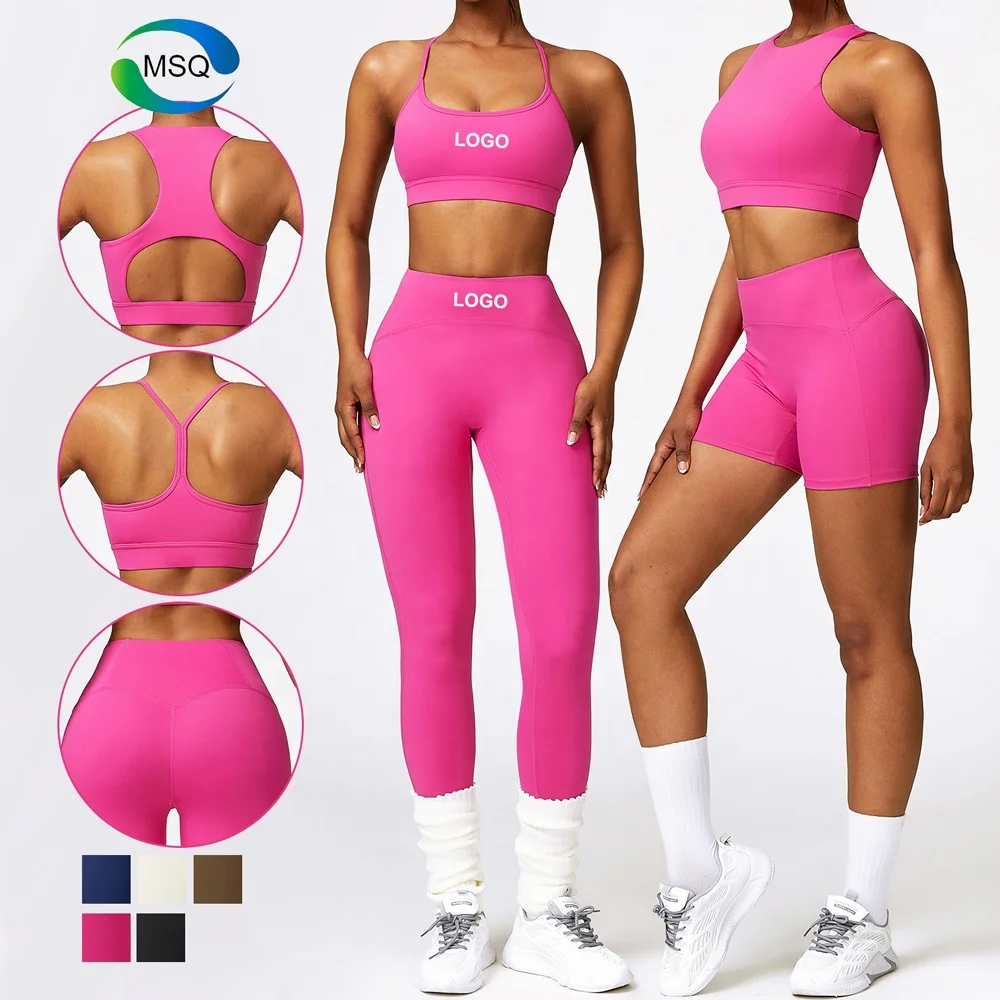 Oem Sportswear Wholesale Activewear Gym Fitness Sets 2 Piece butt lift Leggings Sports Bra set Shorts gym sets for women