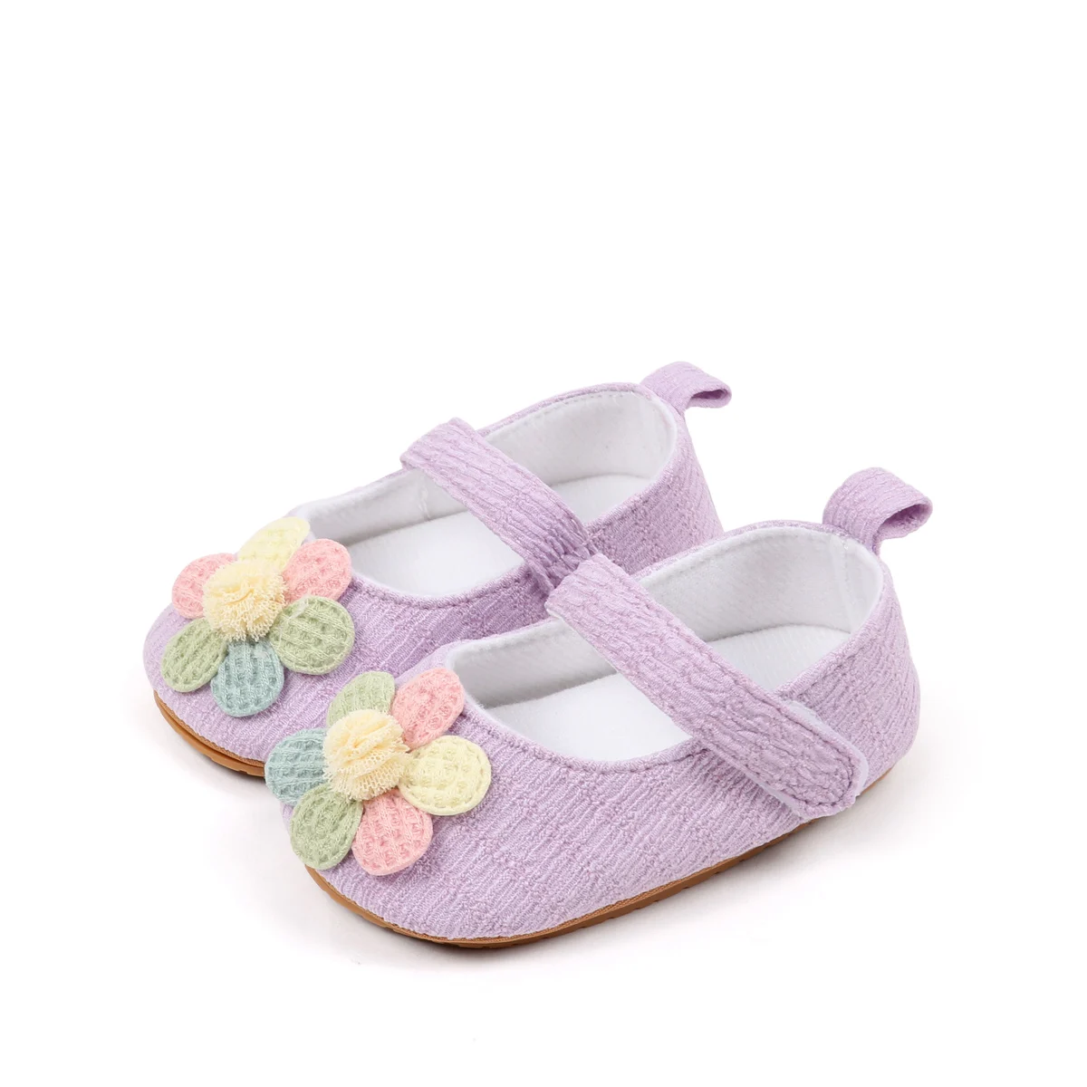 Soft TPR Outsole Colorful Flower Design Newborn Toddler Baby Girls Shoes First Walking Baby Girl Shoes supplier