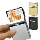 Cigarette Case Cigarette Case King Size Brushed Aluminum Surface Hard Box And Holder With Solid 20 Capacity