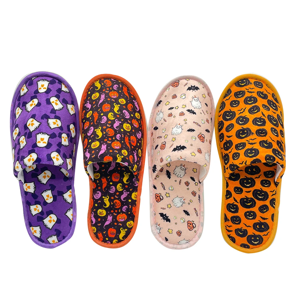 Wholesale customized high-end hotel christmas slippers wear halloween slippers disposable slippers