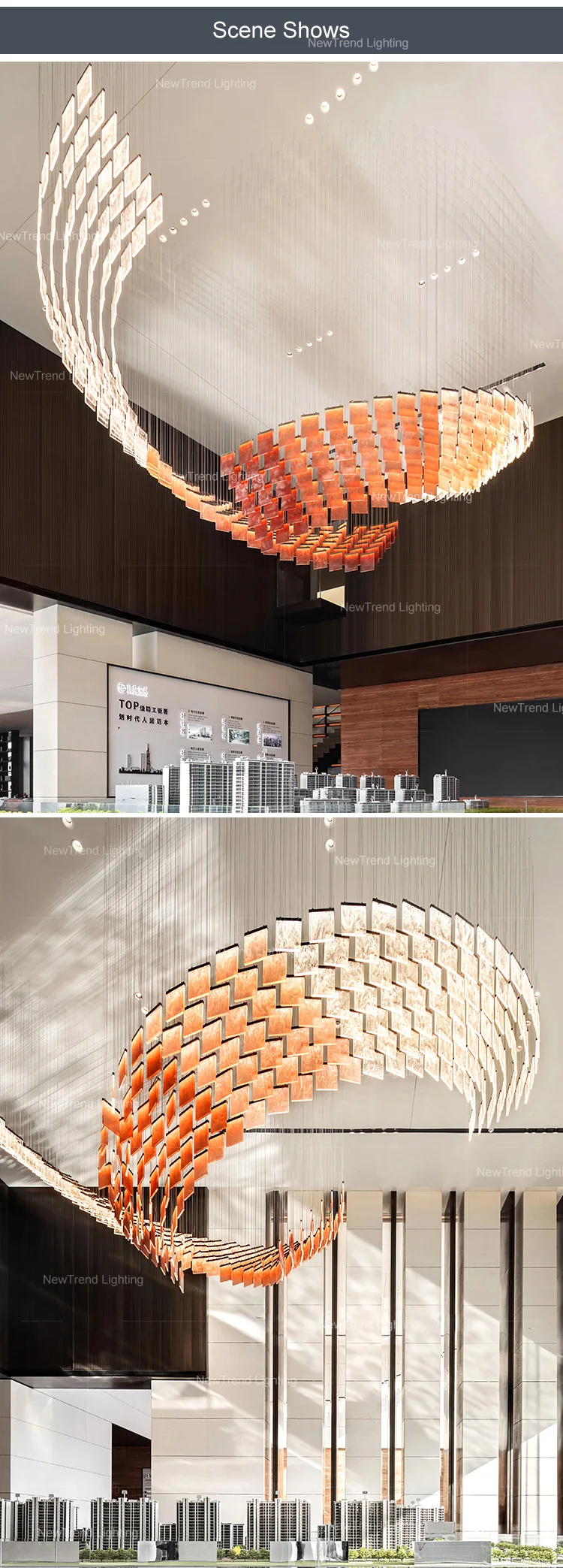 CPL-218 New Design Ndoor Decoration Hotel Villa Club Gallery Show Room Custom Large Chandelier factory