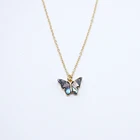Abalone Jewelry Fashion Abalone Shell Butterfly Pendant Jewelry Set Necklace