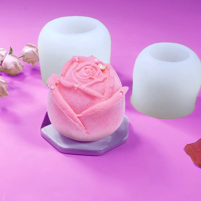 Best Price 3D Flower Bloom Rose Soap Mold Cake Decoration Silicon Fondant Mold