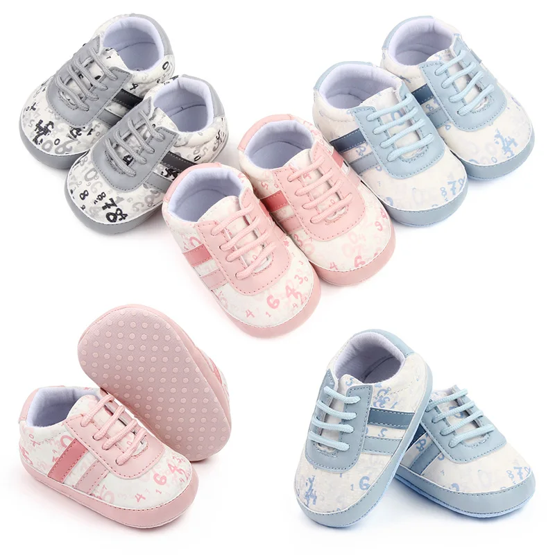Spring and Autumn New Light Color Digital Decorative Baby Boy and Girl Leisure Walking Shoes factory
