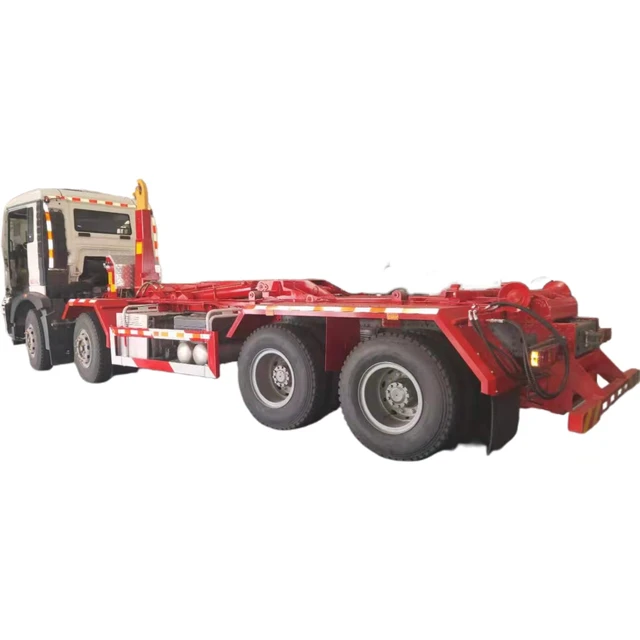 Hydraulic hook lift hoist mounted on heavy duty trucks HOWO 20-30Ton Hook Lifting Garbage Collection Truck