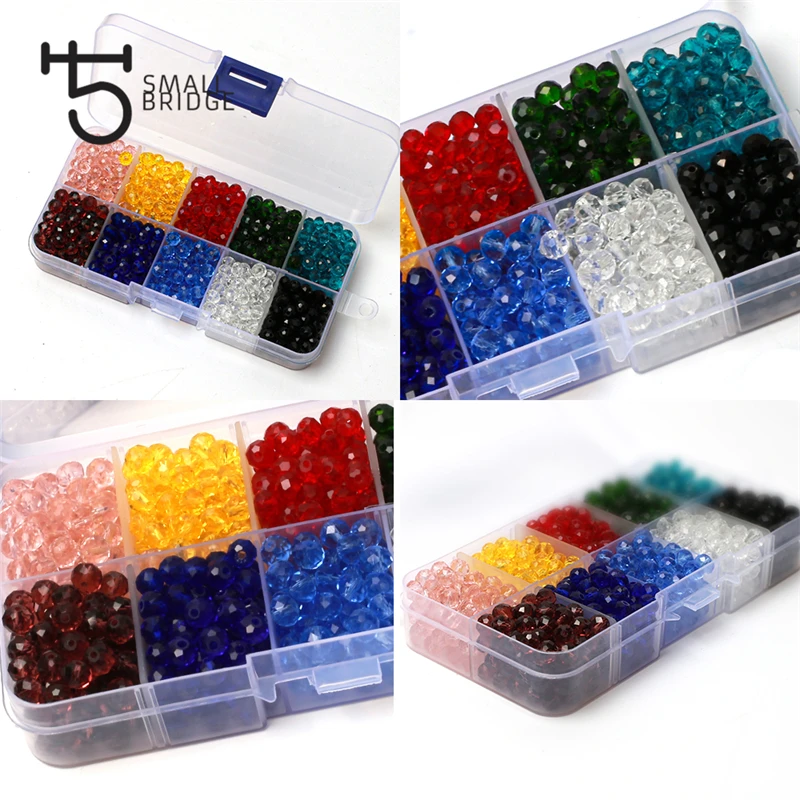 product amazon colorful glass crystal rondelle beads kit for jewelry making diy necklace beads diy jewelry mix loose spacer beads set-36