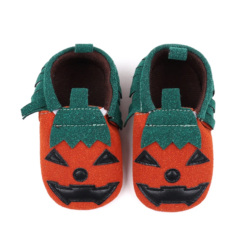 Halloween Baby Girls and Boys Pumpkin Matching Cute Frosted Soft Soled Toddler Shoes manufacture