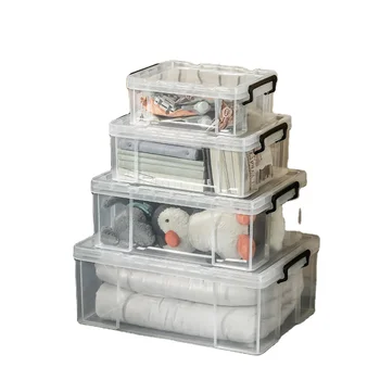 Underbed Foldable multipurpose storage container household transparent Washable Collapsible flat pack storage container