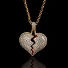 Necklace Hot Selling Iced Out Hip Hop Jewelry Brass Broken Heart Women Necklace