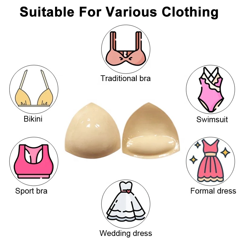 Triangle Soft Reusable Breast Cleavage Sticky Inserts Push Up Silicone Double Sided Adhesive Bra Pads