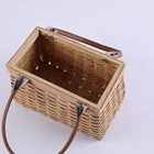 Hand Made NEW Women's Handbag Wooden Hand Made Bag Beach Holiday Straw Bag Hollow Out Women Solid Bags