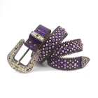 Belt Fashion Fashion Belt Ladi European And American Hot Sale Ladies Rhinestone Belt Fashion Purple Belt With Diamond