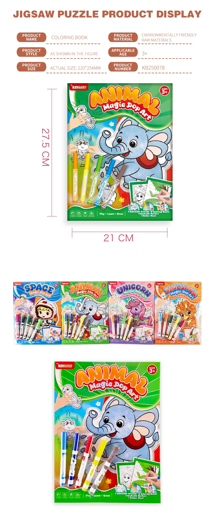 product keybaby custom 2026 book printing factory yiwu creative own design magic pop art paipaile coloring books for store-13