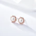 Pearl Earring Natural Sea Pearl Female Classical Literary Temperament Versatile Sunflower Silver Earring