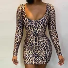 Dress Drapshopping 2021 Summer Women's Hot Style Sexy Slim Leopard Backless Buttocks Short Dress