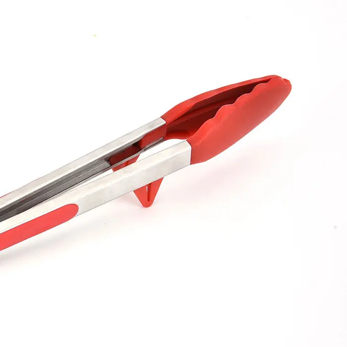 Premium 2-Pack (9 Inch & 12 Inch) BBQ Silicone Kitchen Cooking Tongs with Built in Counter Stands and Locking Head supplier