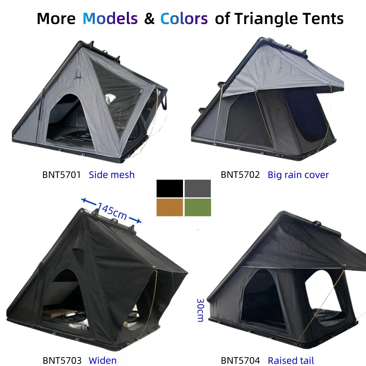 2.1M 320g Polyester Cotton 210*132cm Aluminum Hard Shell Roof Top Tent for Offroad Camping