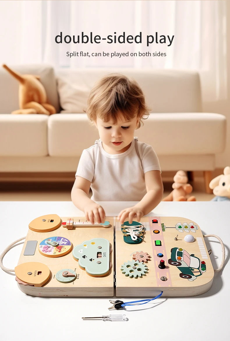 Planche d'activités Montessori pour enfants, jouets sensoriels éducatifs, lumière LED, boîte occupée pour les tout-petits, cadeaux, nouvelle collection