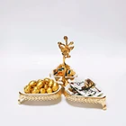 Dish Fruit Arabic Ramadan Golden And Candy Porcelain Dish Fruit Bowl For Decoration