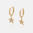 Star Earrings Popular Zircon Gold-plated Five-pointed Star Earrings Star Earrings