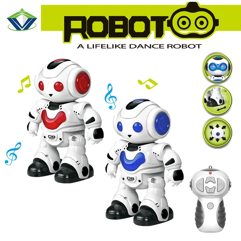 2023 New Electronics Infrared Ray Robot Kit Red Blue RC Robots Toy With Battery Children Plastic Smart Dancing Robot Toy
