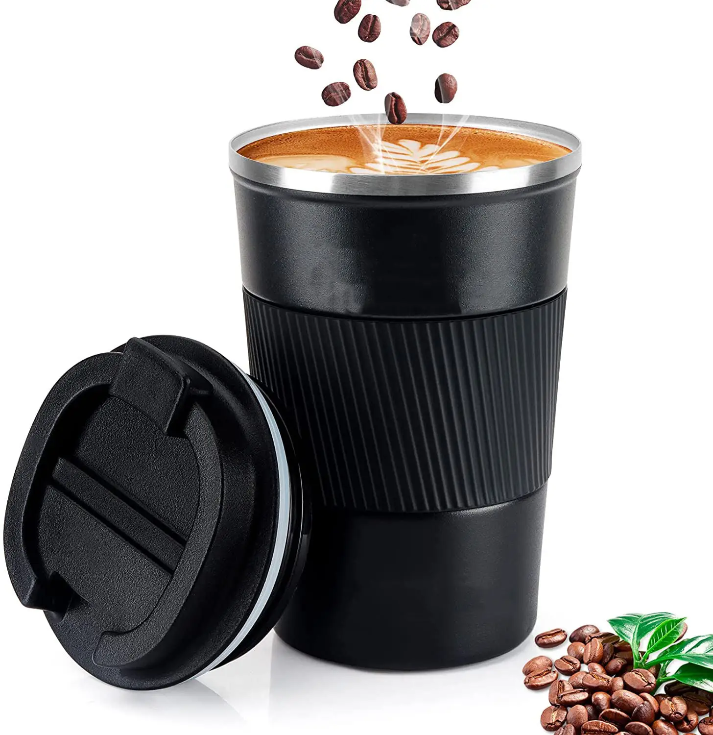 16oz Durable Outdoor Stainless Steel Vacuum Insulated Travel Coffee Mug with Leak Proof Lid Keeping Coffee Hot Vulcanus