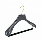 Hanger Wooden Designer Coat Hangers Professional Designer Luxury Custom Printed Logo Black Wood Suit Clothes Hanger