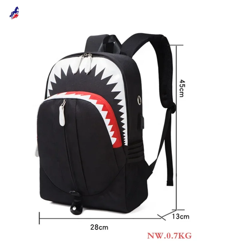 Quality Fashion Laptop Backpacks Bag Casual School Bag Individuality Sharkmouth Backpack