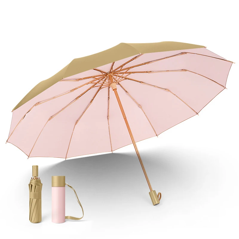 GG597 Advertising Business Gifts Sunshade Double Layer Umbrella Chinese style Manual 12K Folding Sun Rain Umbrella