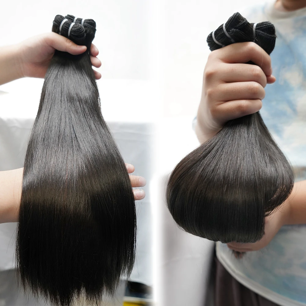 Wholesale Supplier Vietnamese Raw Hair Unprocessed Virgin Natural Silky Bone Straight Virgin Hair Double Drawn Hair Bundles