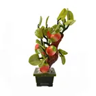 Bonsai Tree Apple Jade Flower Crystal Bonsai Style Gemstone Tree Carving Decorative Tree