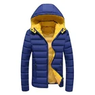Men Fashion OEM Custom Branded Windbreaker Casual Down Winter Padded Men Quilted Jacket With Hood