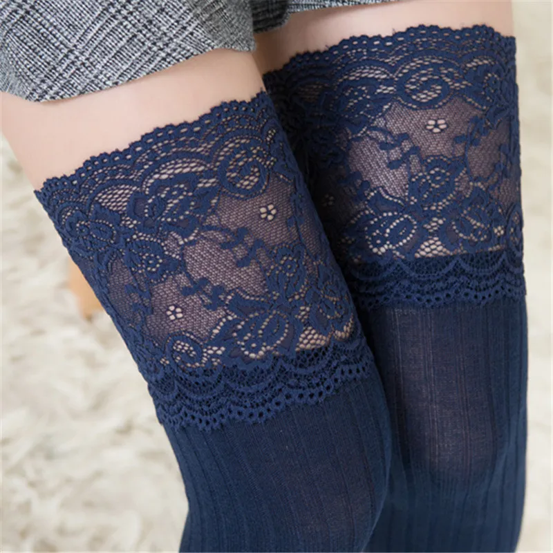 High quality Woman Lace Over the knee Knee High Socks /Sexy Lace Top Thigh High Stockings/Lace Fashion Long Stockings