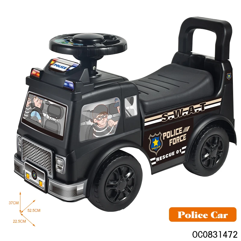 Wholesale children ride on toys kids' swing police ride on 4 wheels car