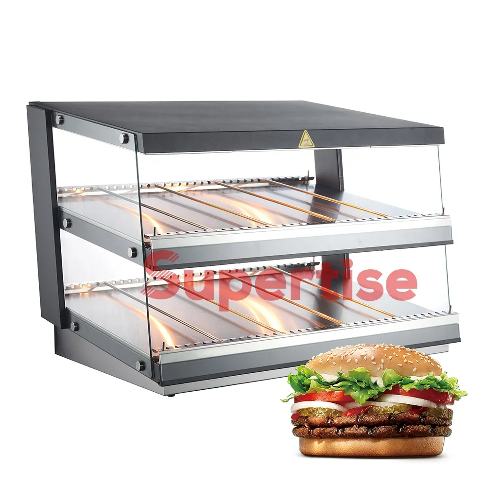 Hot Food Warmer Display Cabinet Commercial Chicken Pizza Tabletop Heated New 