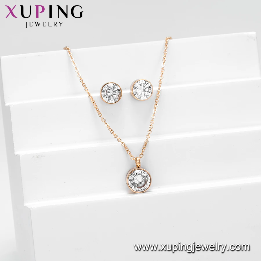 YXS-549 xuping fashion jewelry set rose gold plated stainless steel sets