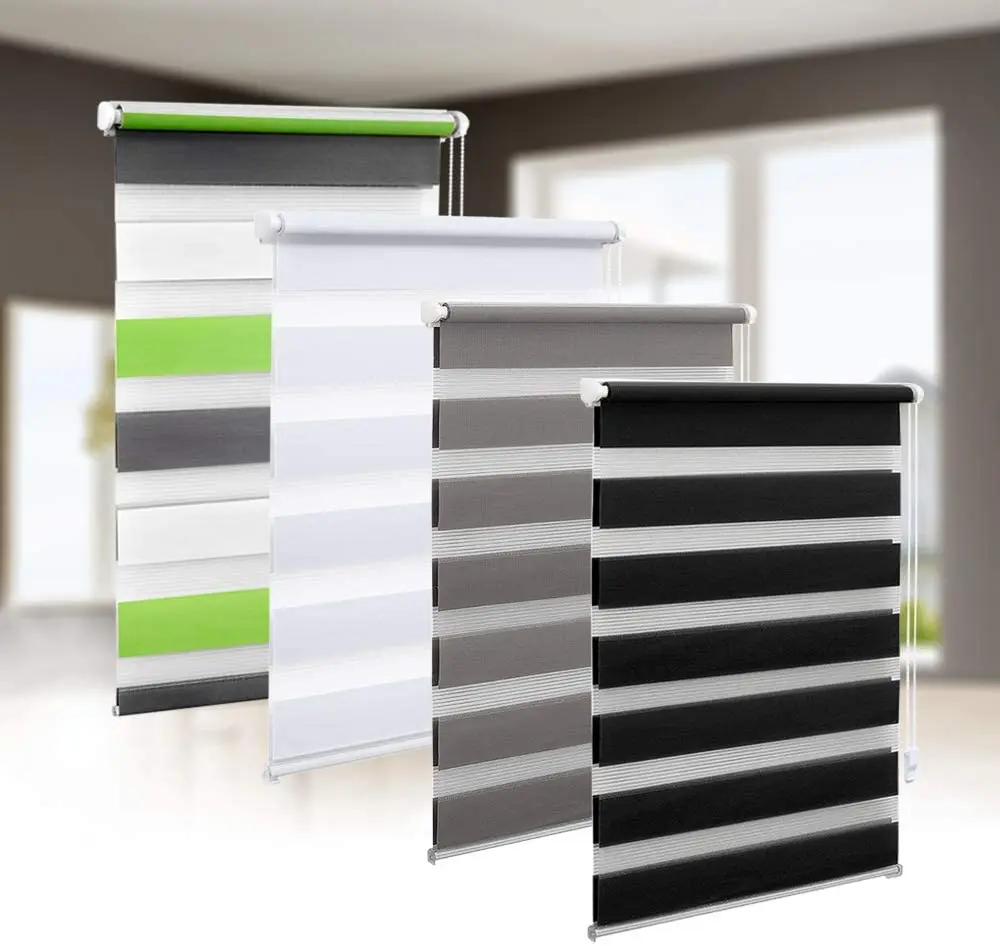 Hot Selling Fabric Manual Roller Blinds Shade System Zebra Curtain Roller Blinds