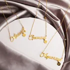 Gold Letter 12 Constellation Astrology Horoscope Necklace Jewelry 18K Gold Plated Zodiac Pendant Necklace For Gift