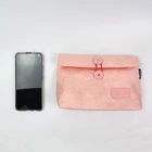Dupont Bag Custom Top Folding Durable Waterproof Dupont Paper Pink Cosmetic Bag