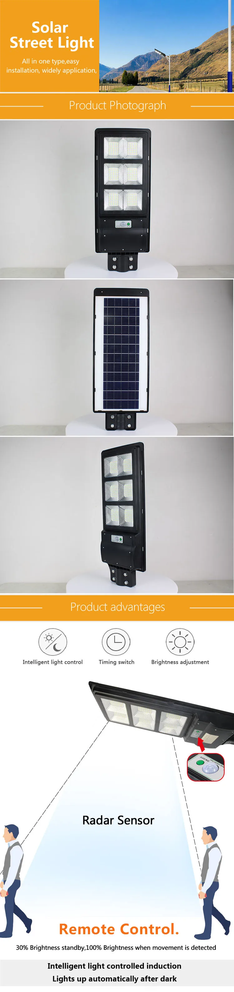 China supplier cheap Price Heavy Duty 40w 60w 120w 150w custom Solar Panel Led Street Light