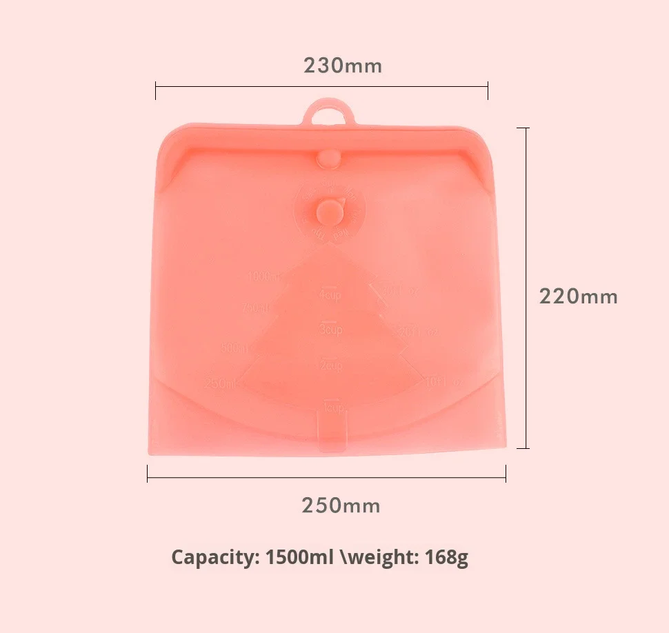 Reusable Modern Silicone Food Storage Bags Set 500ml/1000ml/1500ml Zip Lock for Fridge Freezer Tea & Breast Milk supplier