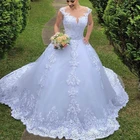 Wedding Dress New Plus Size Retro Lace V Neck Main White Wedding Dress Backless Sexy Wedding Dress