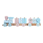 Train Wooden Train Toy Baby Photo Props Wooden Train Toy Age Milestone Block