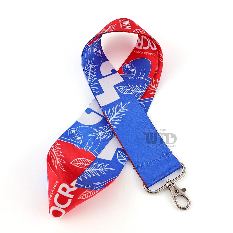 product customizable polyester lanyard with metal clip personalized logo neck straps and hook for id card badge holder-6