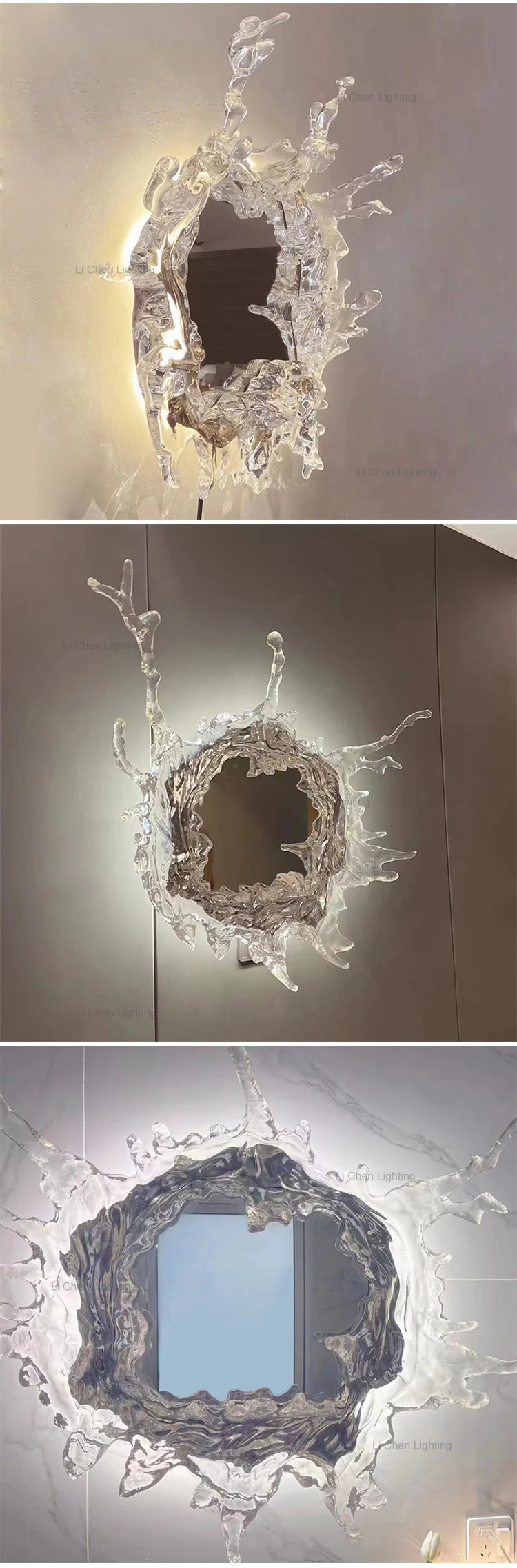 wms8216 new product indoor living room bedroom bathroom mirror modern round glass led wall light-1