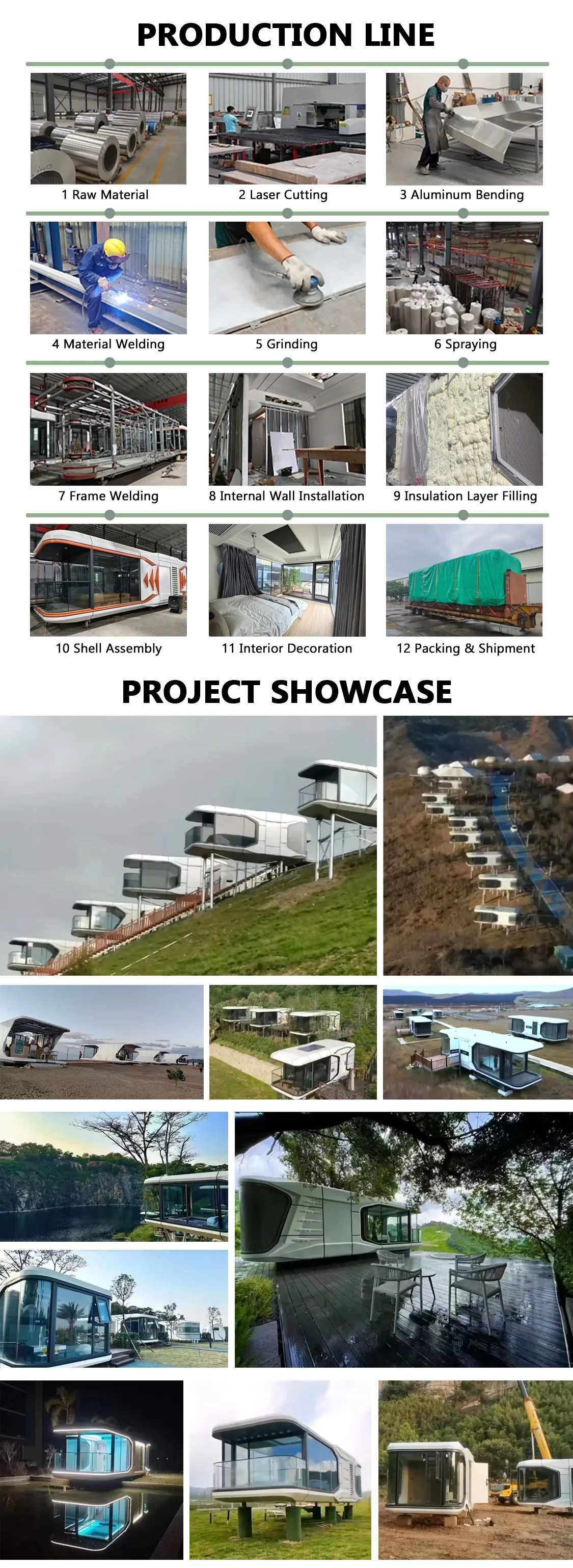 Custom Size and Design Prefabricated apple Cabin Capsule House 2 Floors details